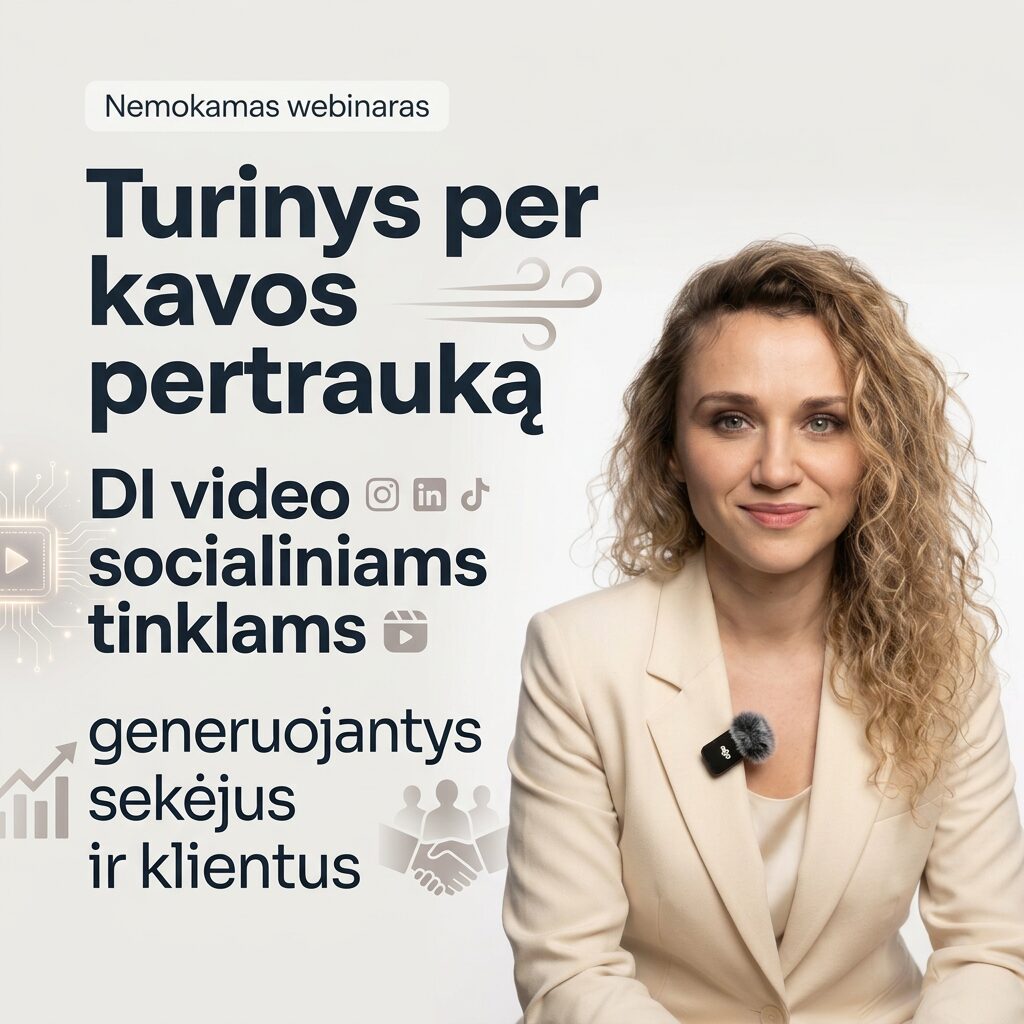 Turinys per kavos pertrauką: DI video socialiniams tinklams, generuojantys sekėjus ir klientus